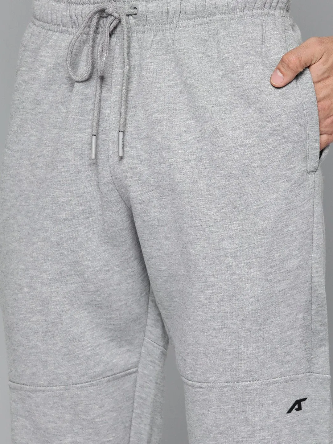 Alcis Men Solid Grey Melange Tracksuits