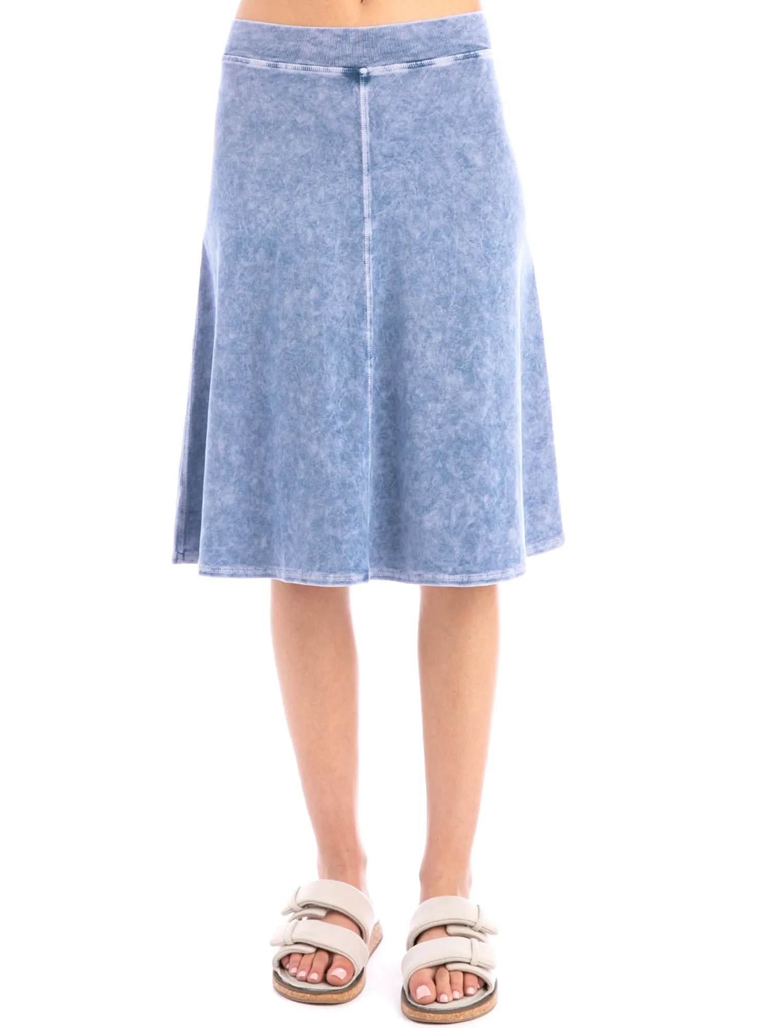 Hard Tail Flat Waist Knee Skirt B-145