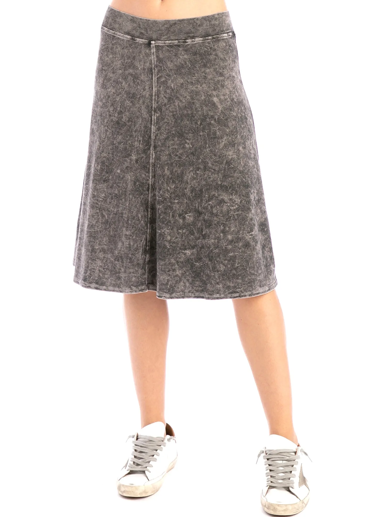 Hard Tail Flat Waist Knee Skirt B-145