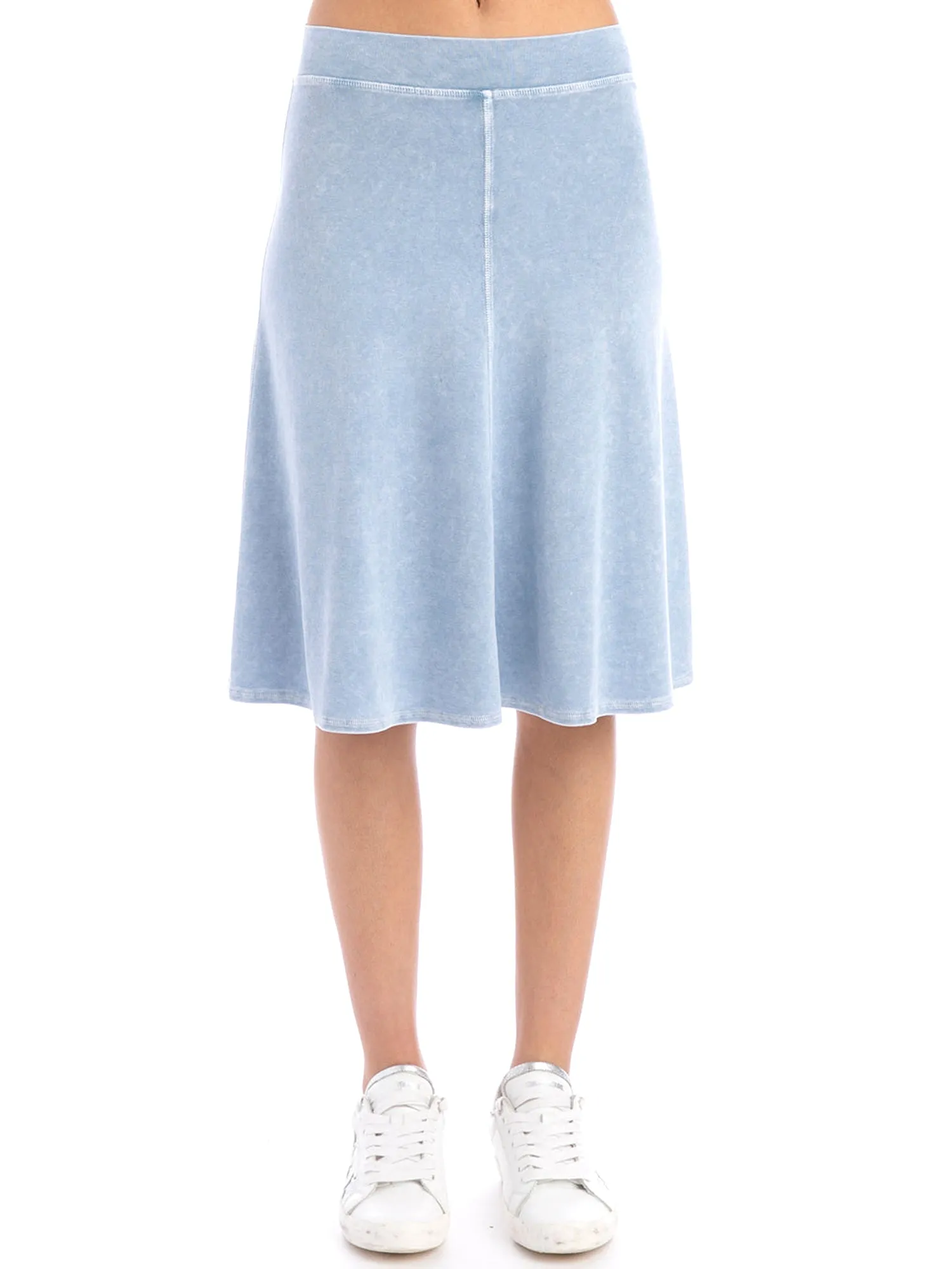 Hard Tail Flat Waist Knee Skirt B-145